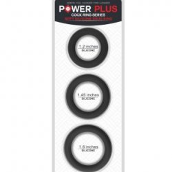 Набор эрекционных колец Power Plus Soft Silicone Snug Ring черного цвета 443001